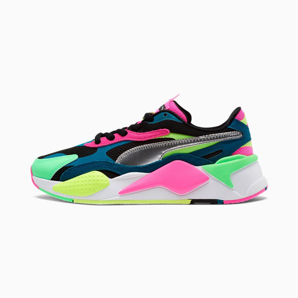 Puma RS-X³ Puzzle Metallic Női Sportcipő - Fekete/Kék/Titán ( Hungary - HZYBD8637 )